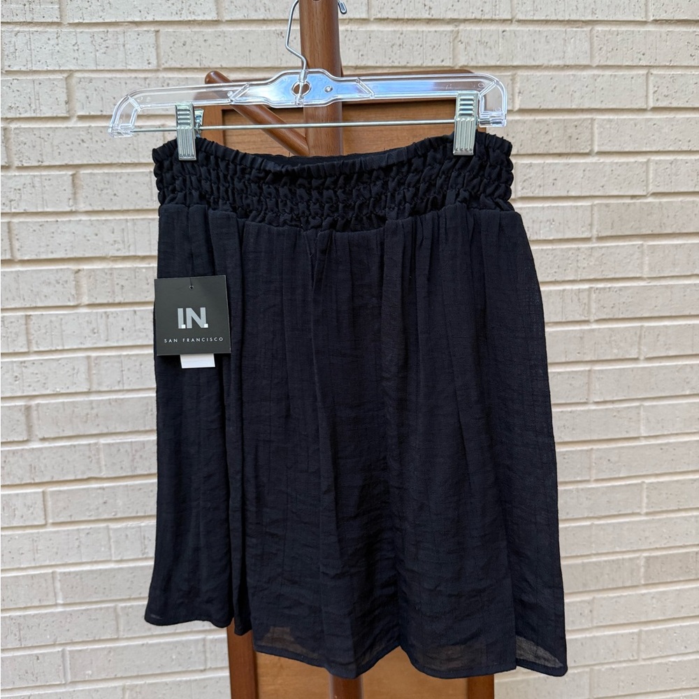 I.N. San Francisco Black Skater Skirt Knee-Length Casual